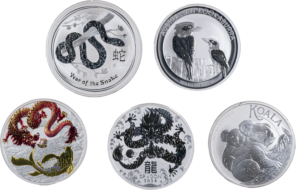 Australia. Five Proof $1 Silver Coins