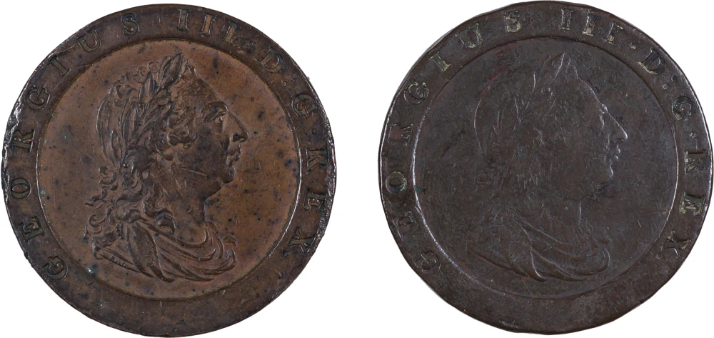 Great Britian. 1797 Two Pence Pair