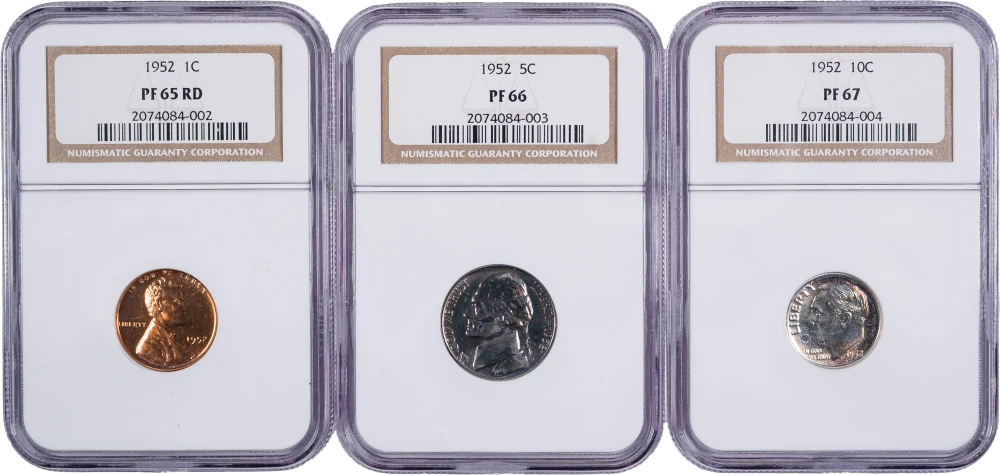 NGC-Certified 1952 Proof Denomination Trio
