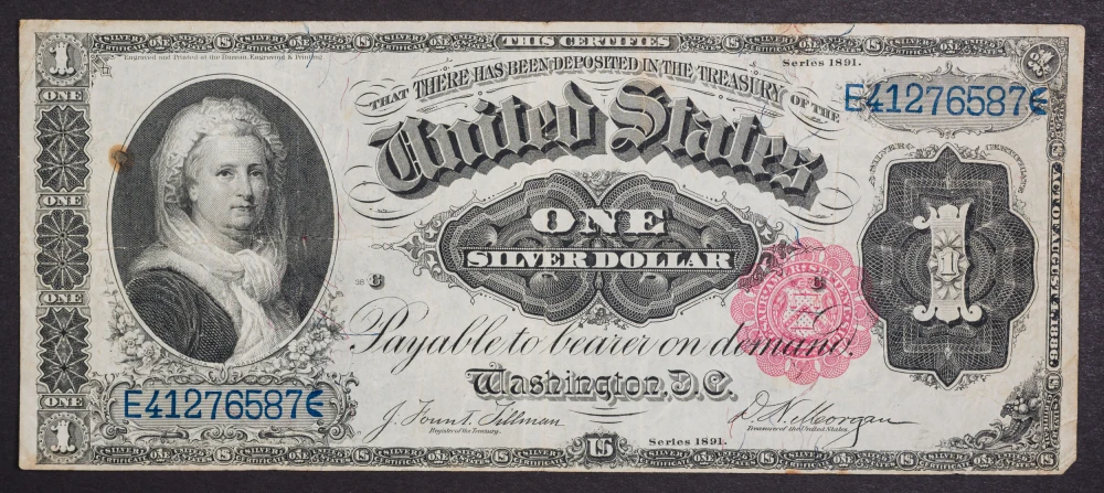 VF 1891 $1 Silver Dollar Note