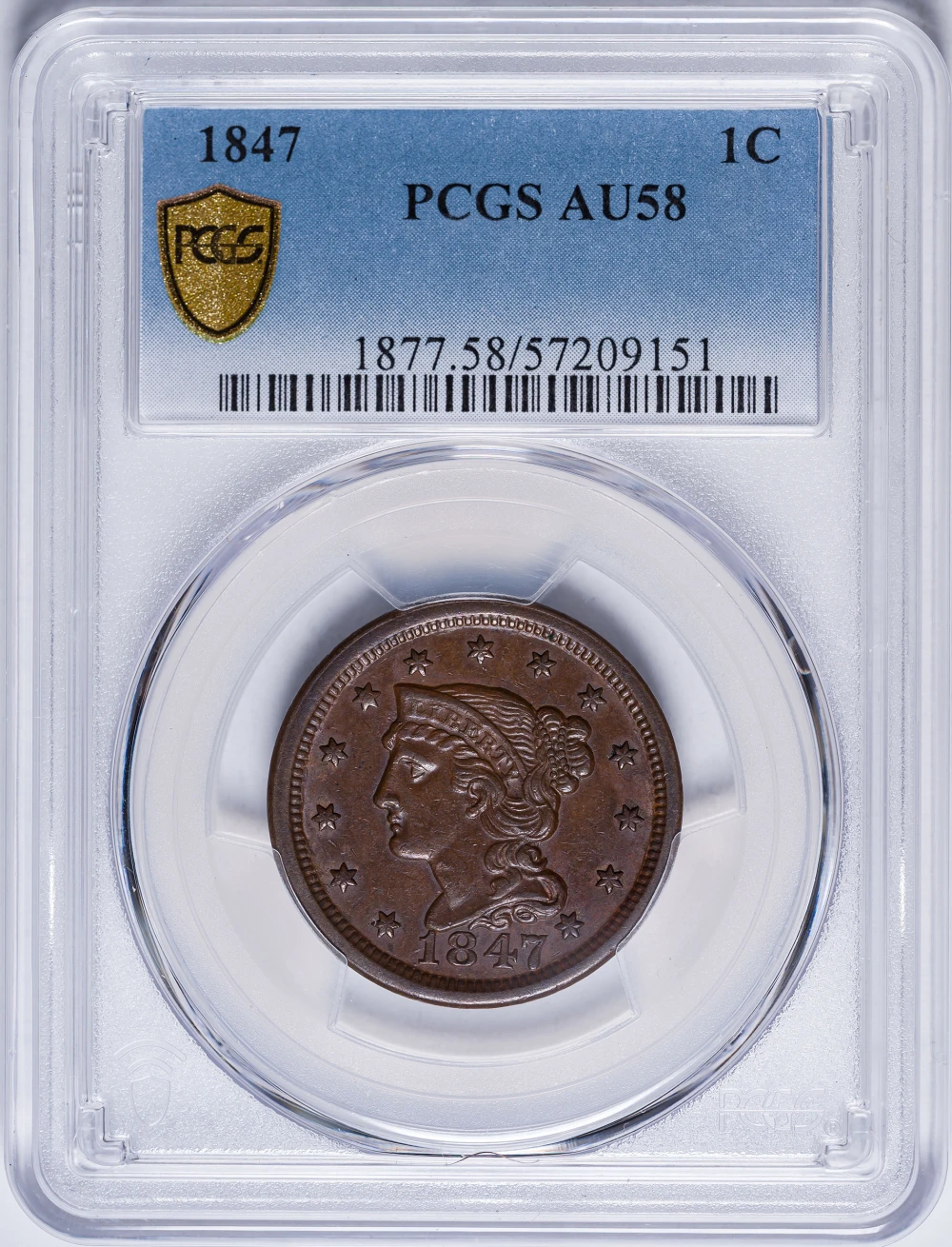 PCGS AU-58 1847 Large Cent