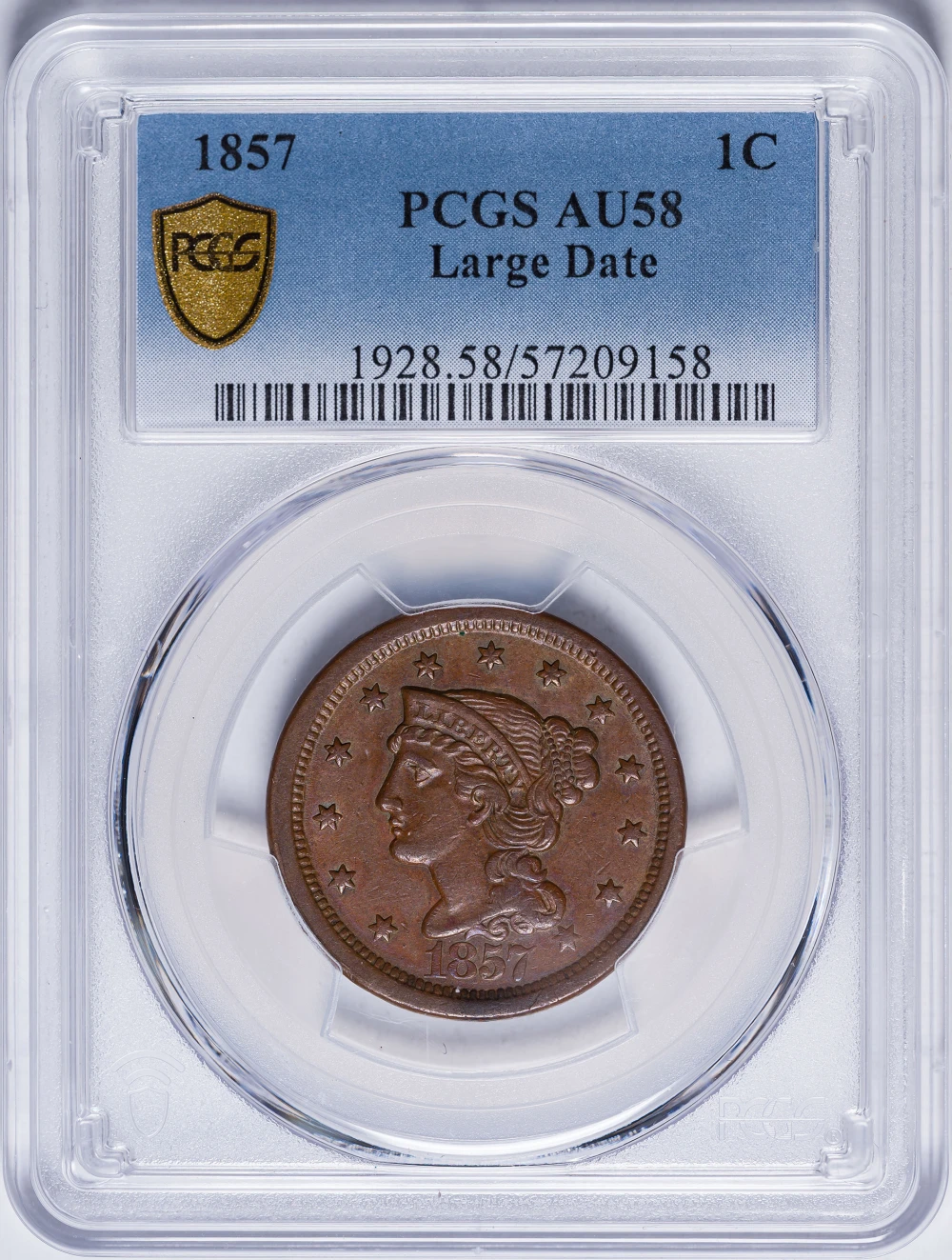 PCGS AU-58 1857 Large Cent