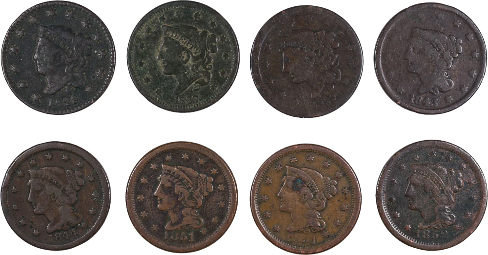 8 Pieces Mixed Large Cents