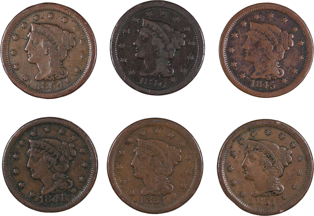 6 Pieces Braided Hair Large Cents