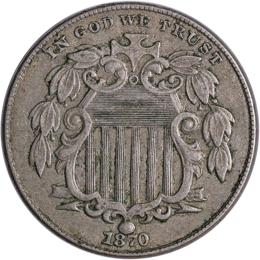 EF-40 1870 Shield Nickel