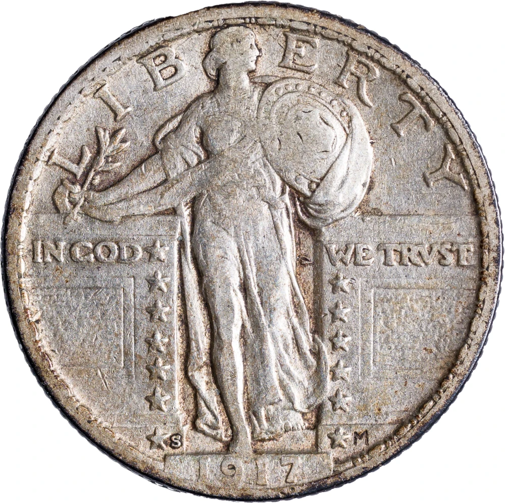 VF-30 or Finer 1917-S Type II Quarter