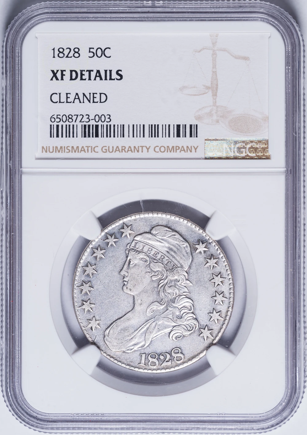 NGC EF Details 1828 Half Dollar