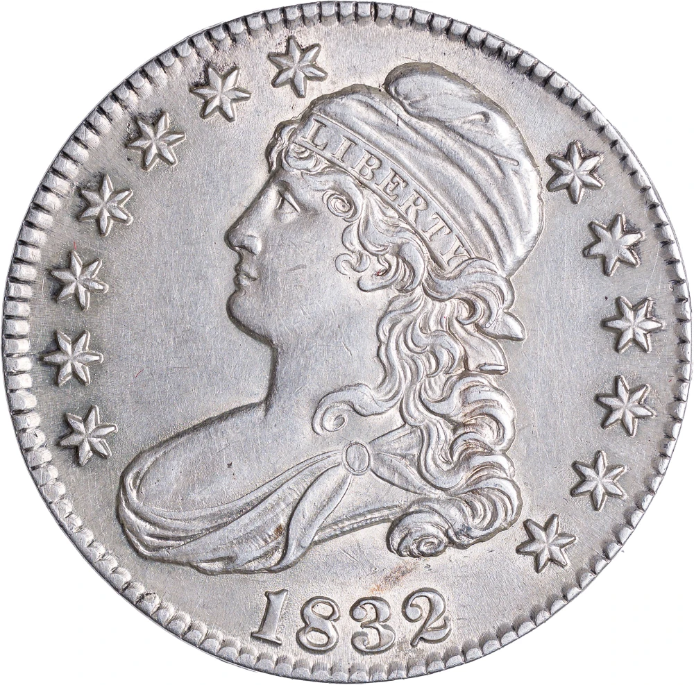 Choice AU-58 Details 1832 Capped Bust Half Dollar