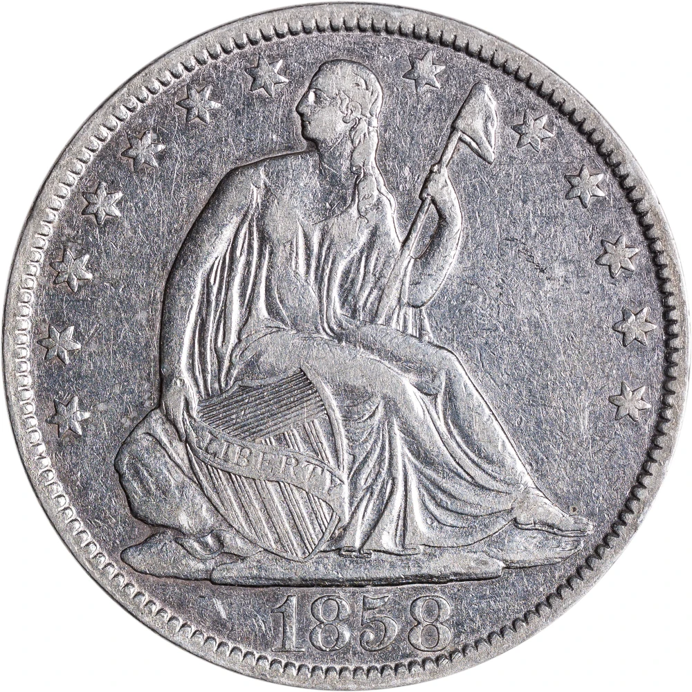 EF-40+ Details 1858-O Seated Half Dollar