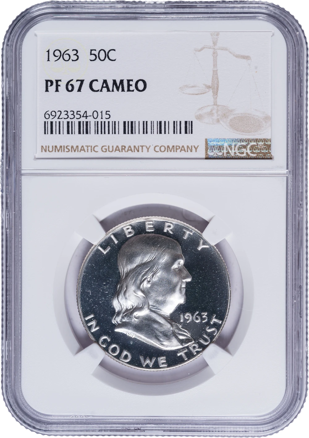 NGC Proof-67 Cameo 1963 Franklin Half Dollar