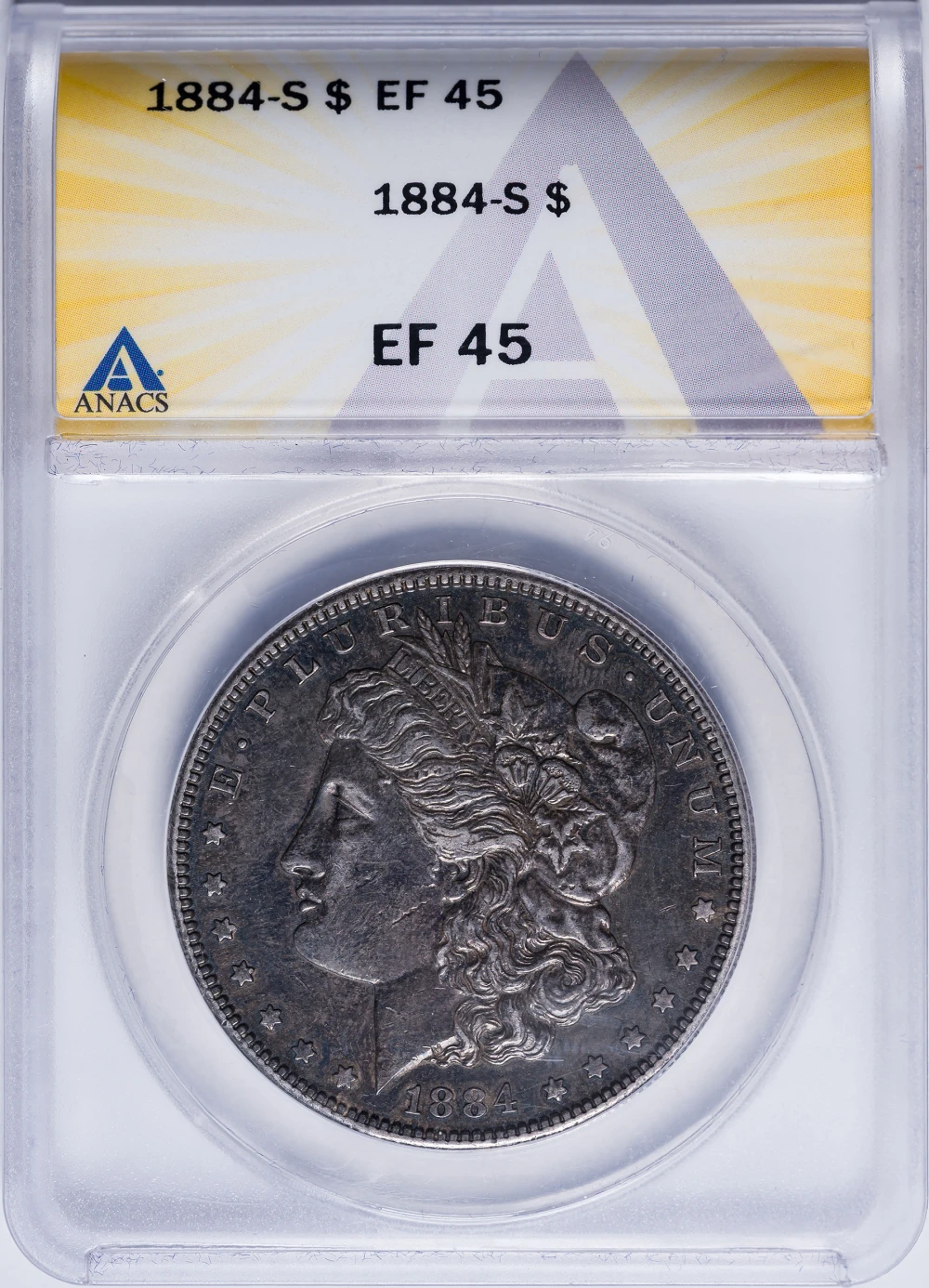ANACS EF-45 Toned 1884-S Morgan Dollar