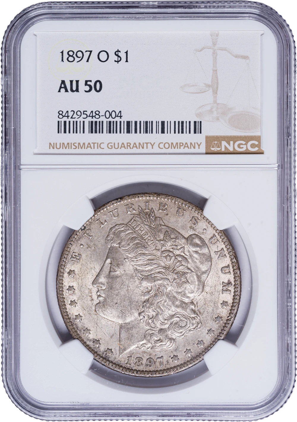 NGC AU-50 1897-O Morgan Dollar