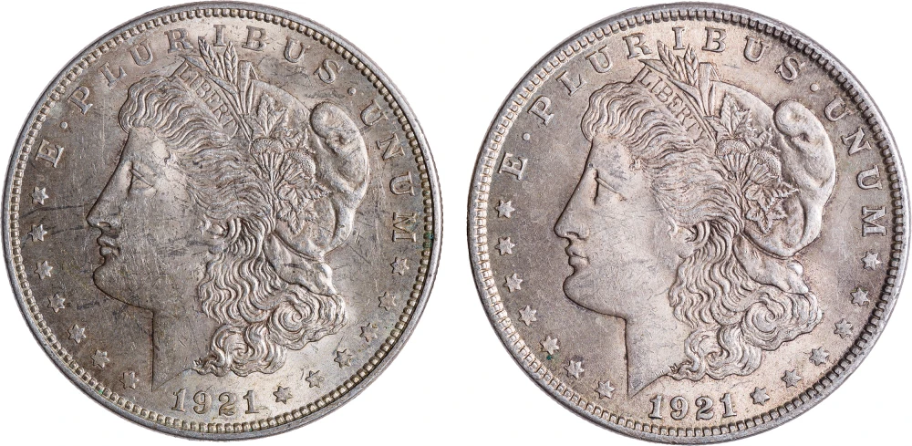 BU 1921 Morgan Dollar Pair