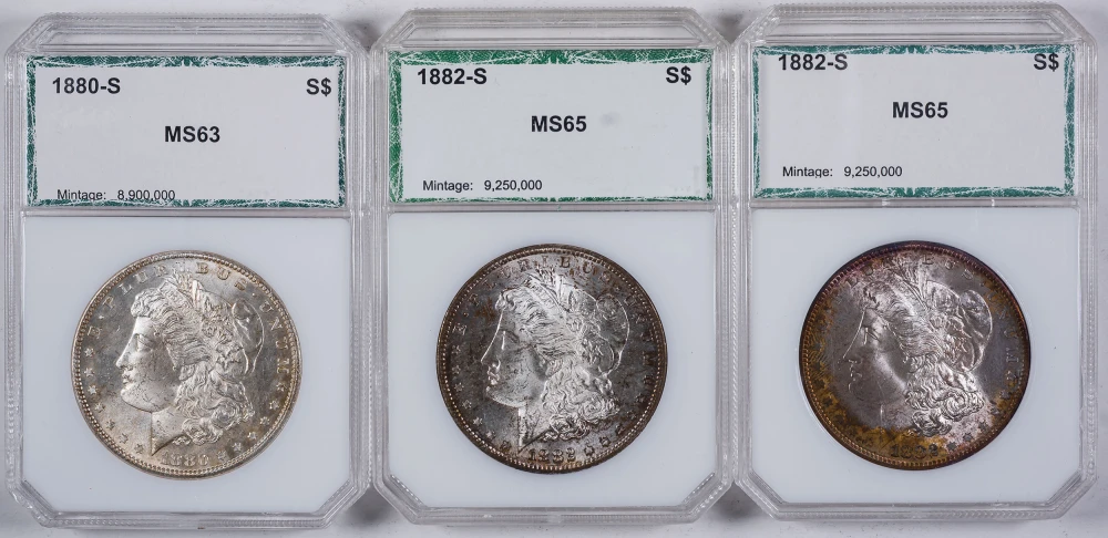 PCI-Certified Morgan Dollar Trio