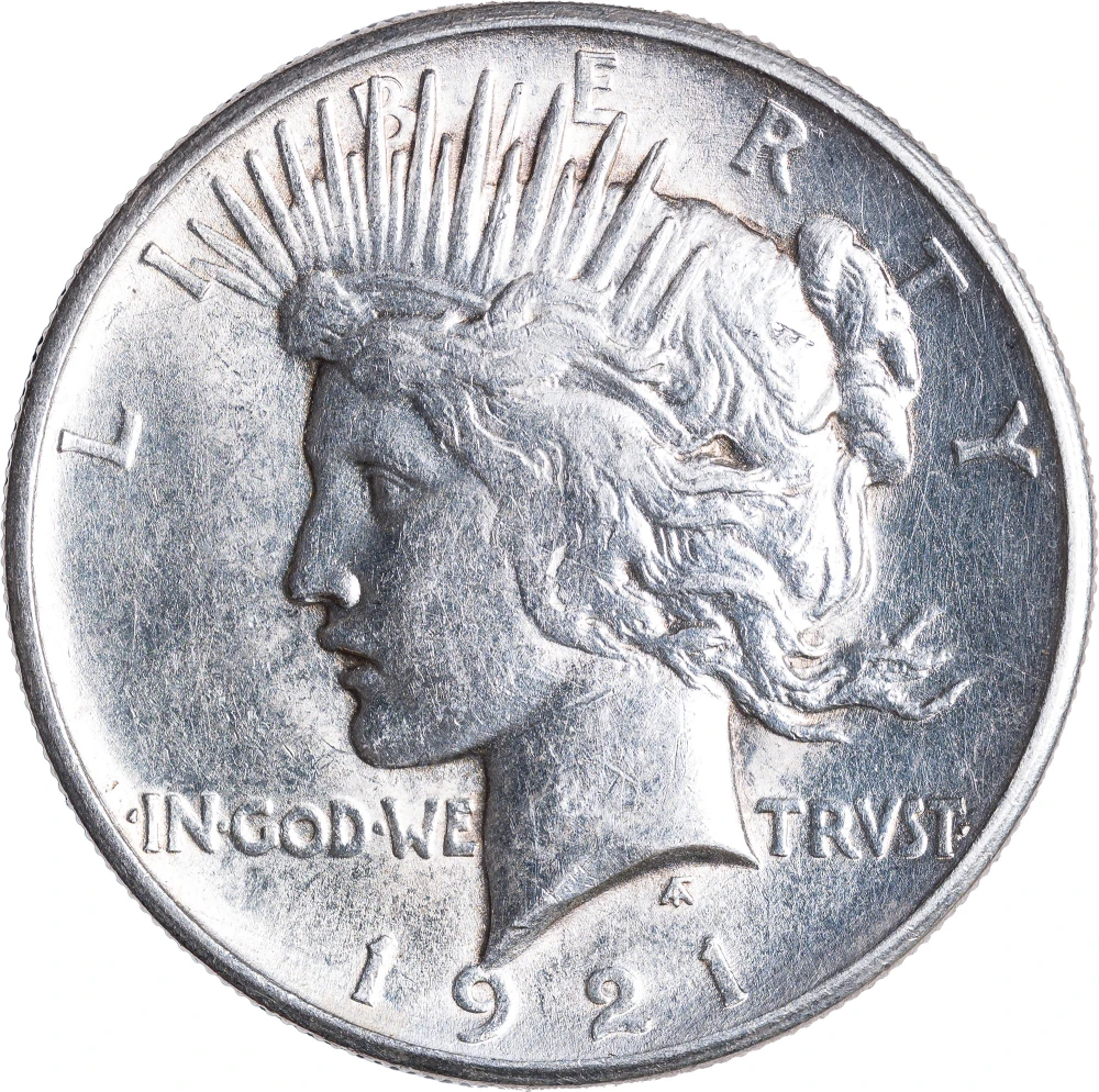 AU-50+ 1921 Peace Dollar