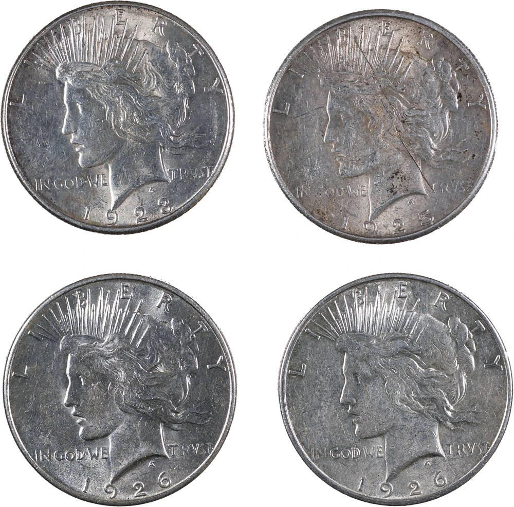 "S" Mint Peace Dollar Quartet