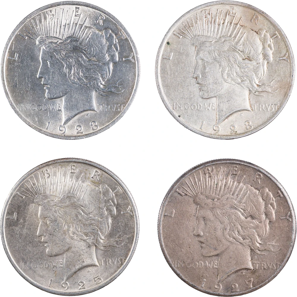 "P" Mint Peace Dollar Quartet