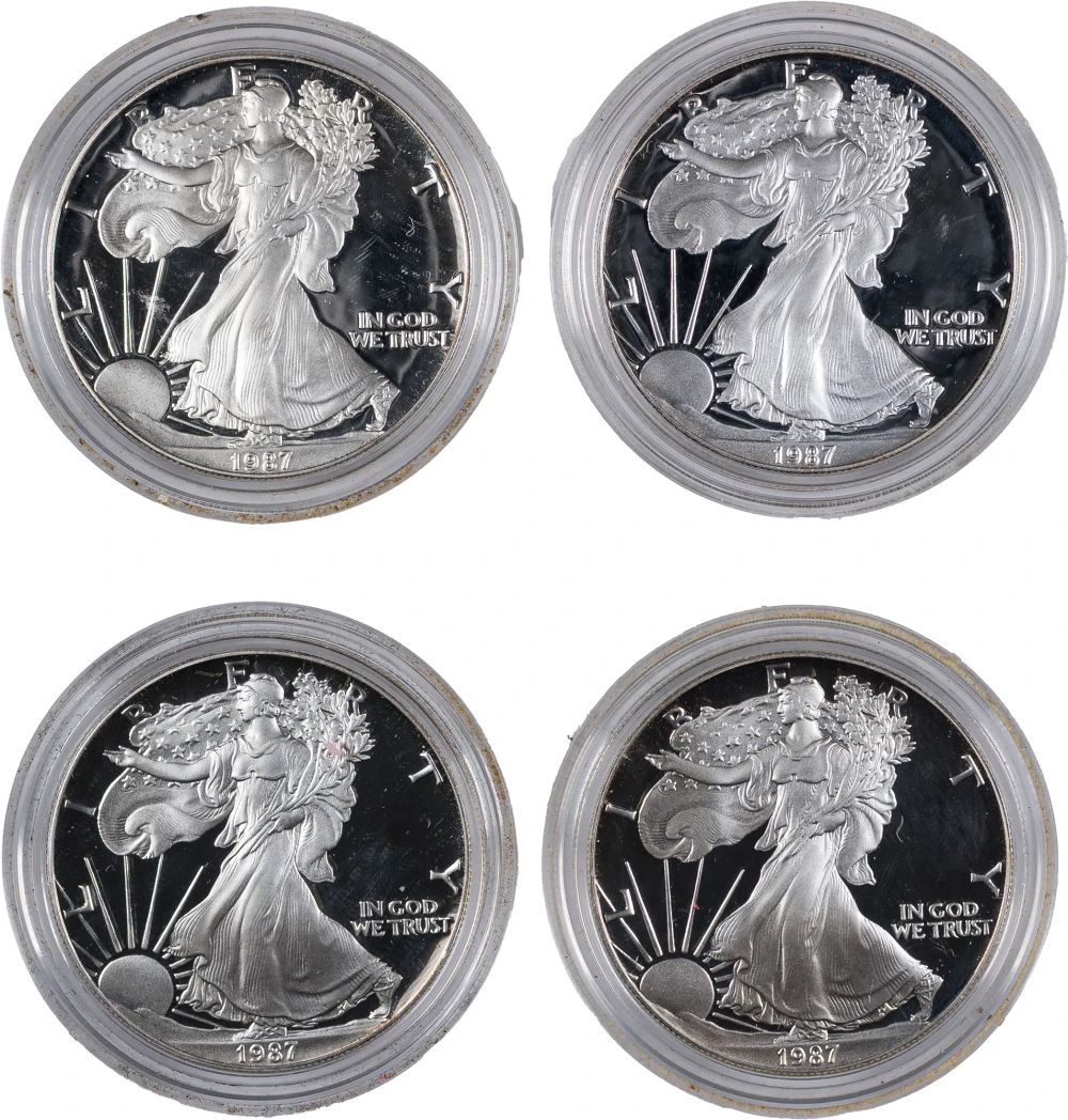 4 Proof 1987 Silver Eagles