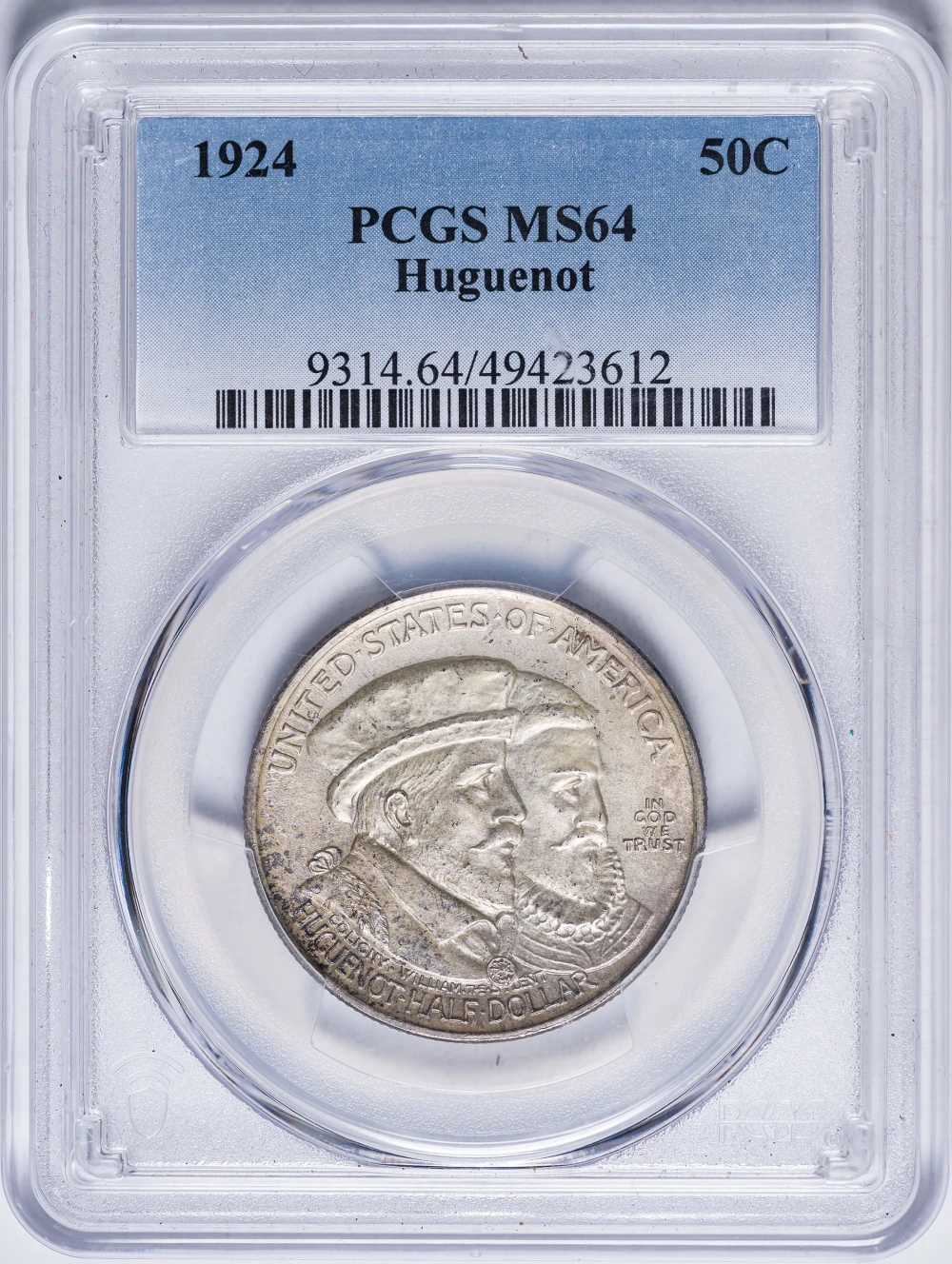 PCGS MS-64 1924 Huguenot-Walloon Half Dollar