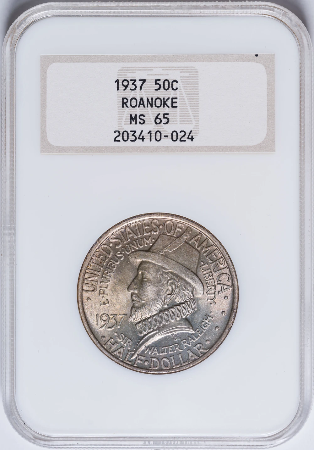 NGC MS-65 1937 Roanoke Half Dollar