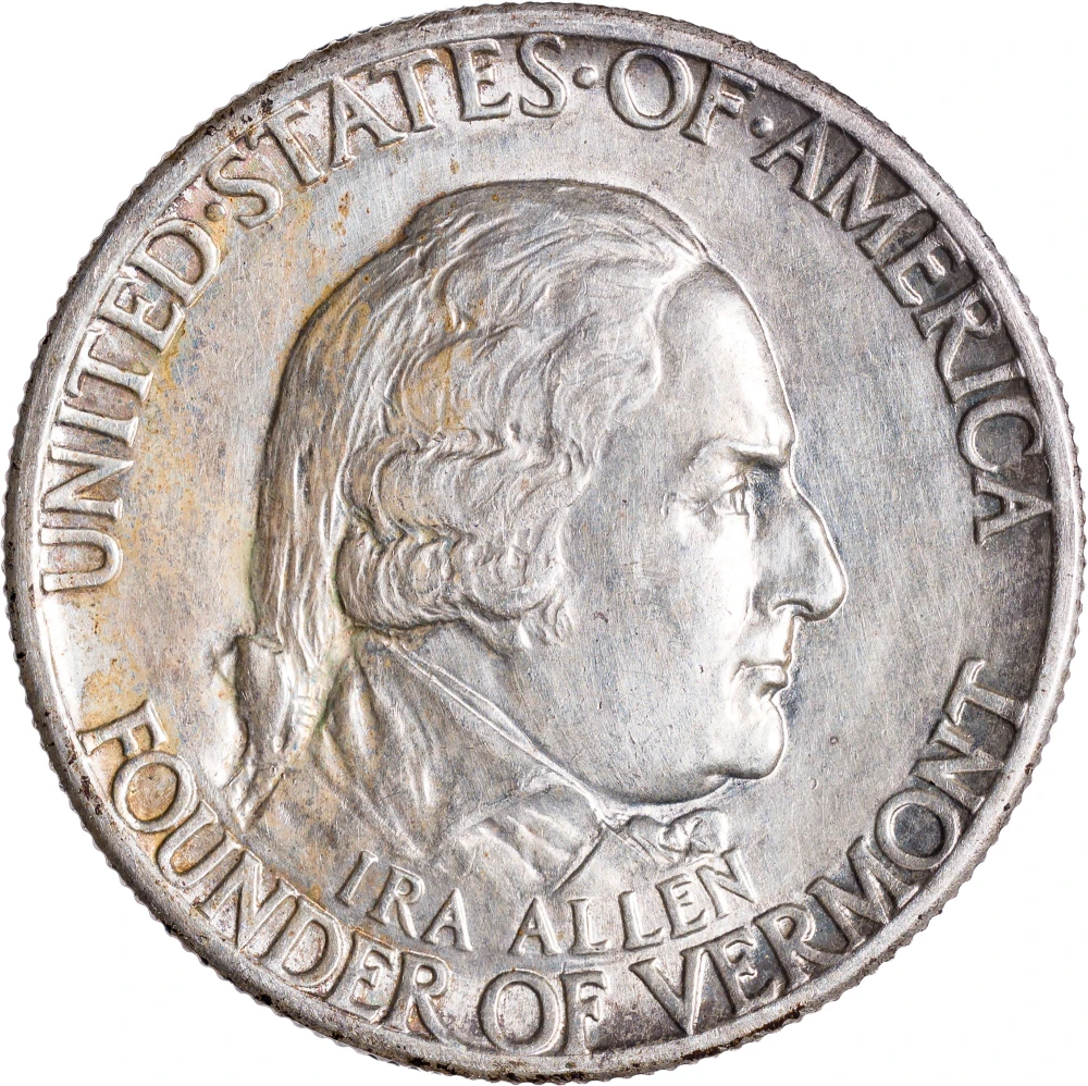 AU-58 1927 Vermont Half Dollar