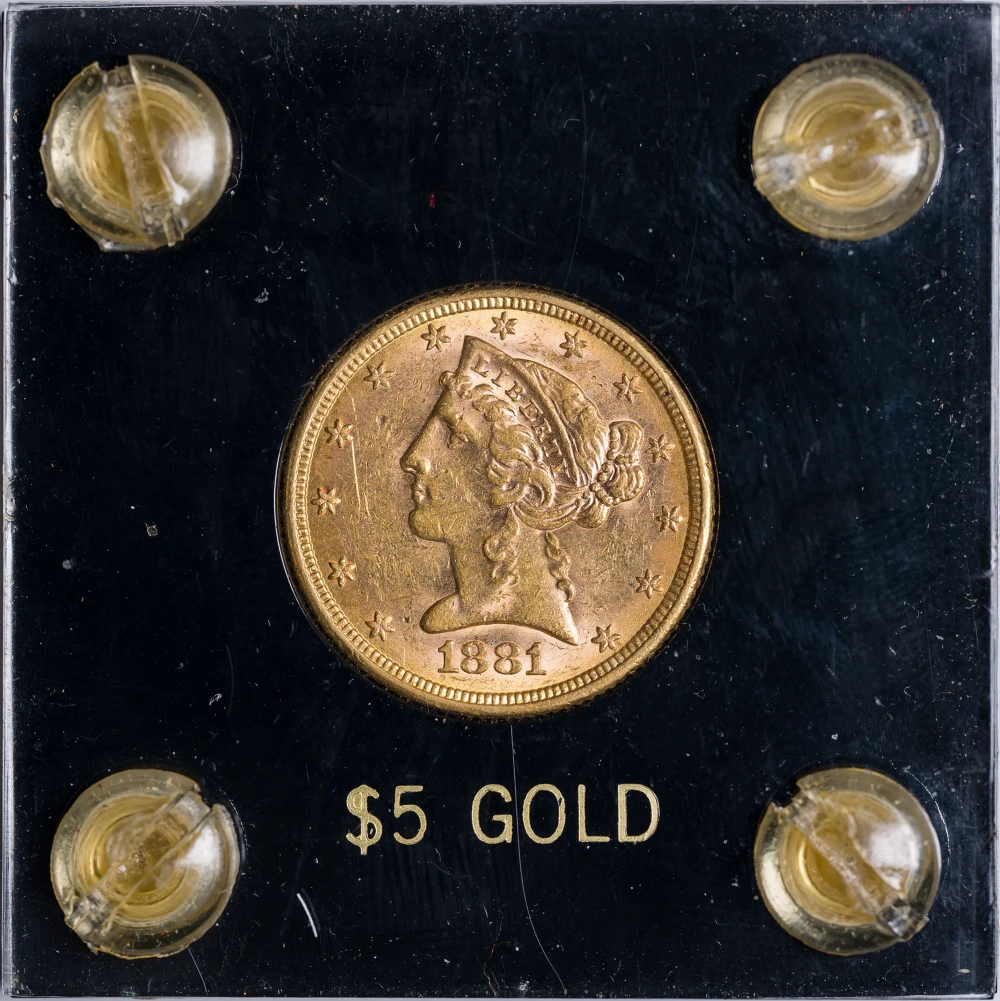 AU-58 1881 $5 Gold Liberty