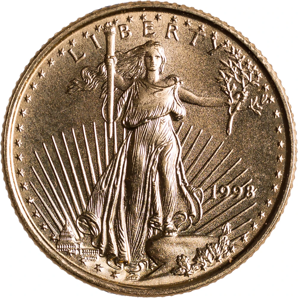 Gem New 1998 1/10 Ounce Gold Eagle
