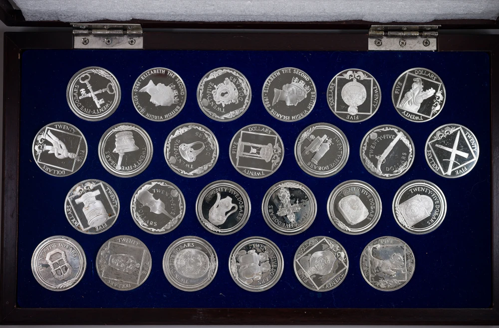 British V.I. 1988 25 Coin $25 Silver Set