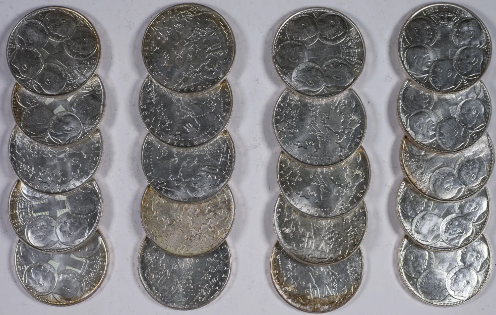 Greece. 20 Pieces 1963 BU 30 Drachmai Silver
