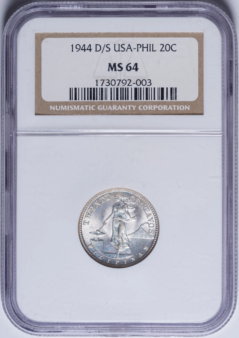 Philippines. NGC MS-64 1944-D/S 20 Cents