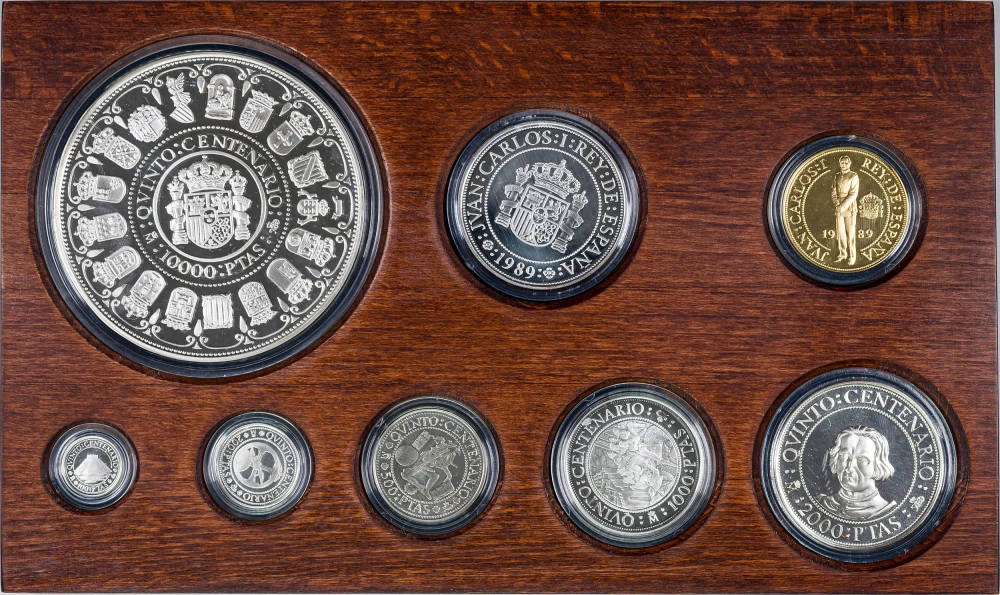 Spain. 1989 8 Coin Qvinto Cetenario Collection