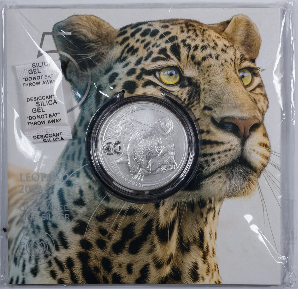 S.Africa UNC 1923 Silver Leopard.