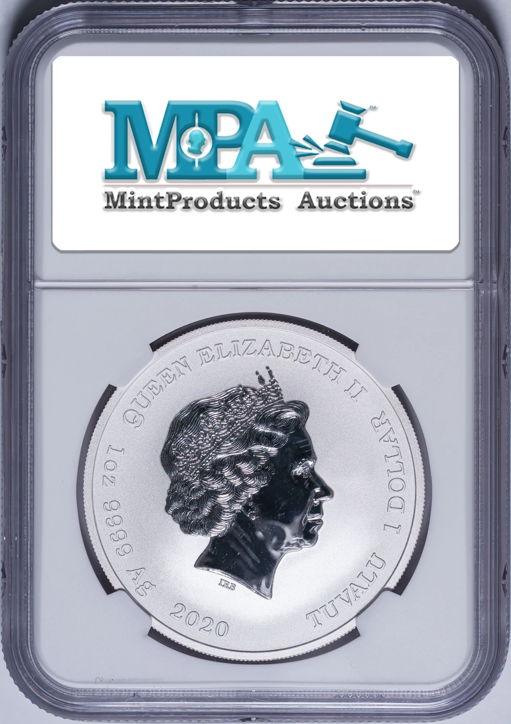 Tuvalu. NGC MS-70 2020 Chinese New Year Silver