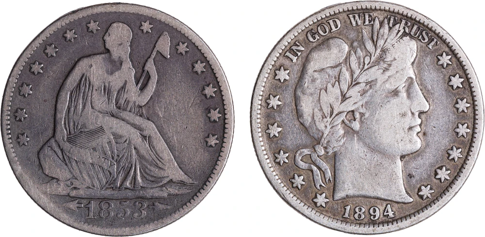 Popular Type Half Dollar Pair