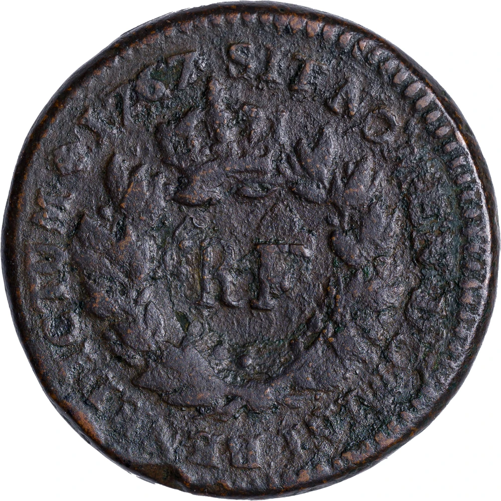 French Colonies. 1767 Counterstamped One Sou
