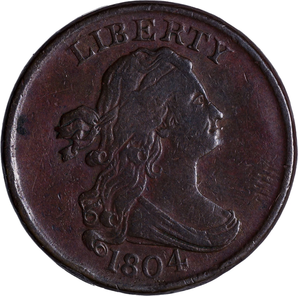 VF-20 1804 Spiked Chin Half Cent