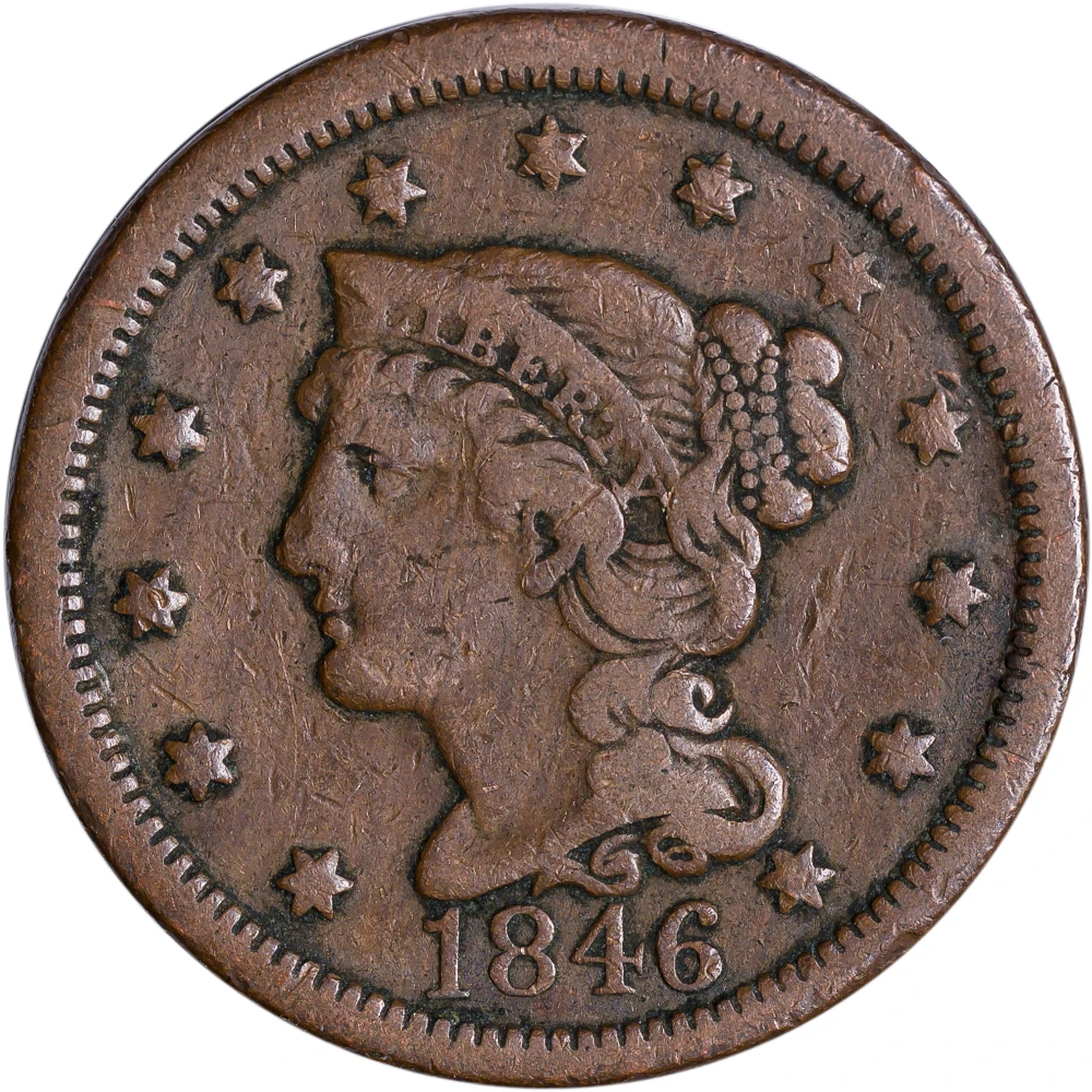 Fine-12 1846 Tall Date Large Cent