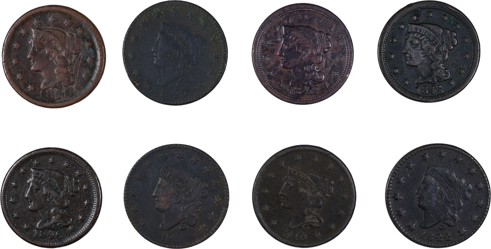 8 Piece Large Cent Lot