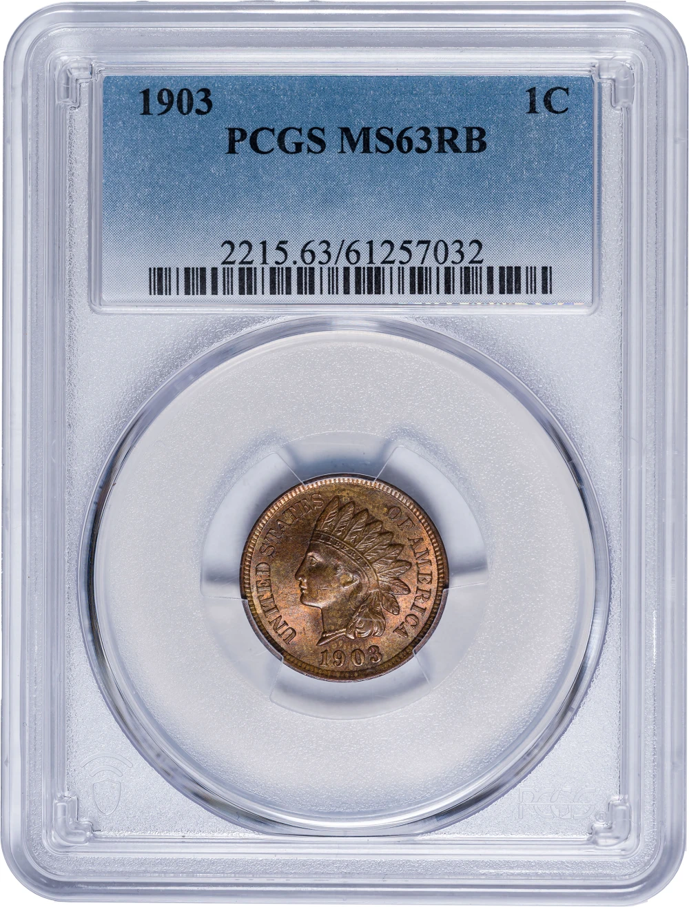 PCGS MS-63 RB 1903 Indian Cent