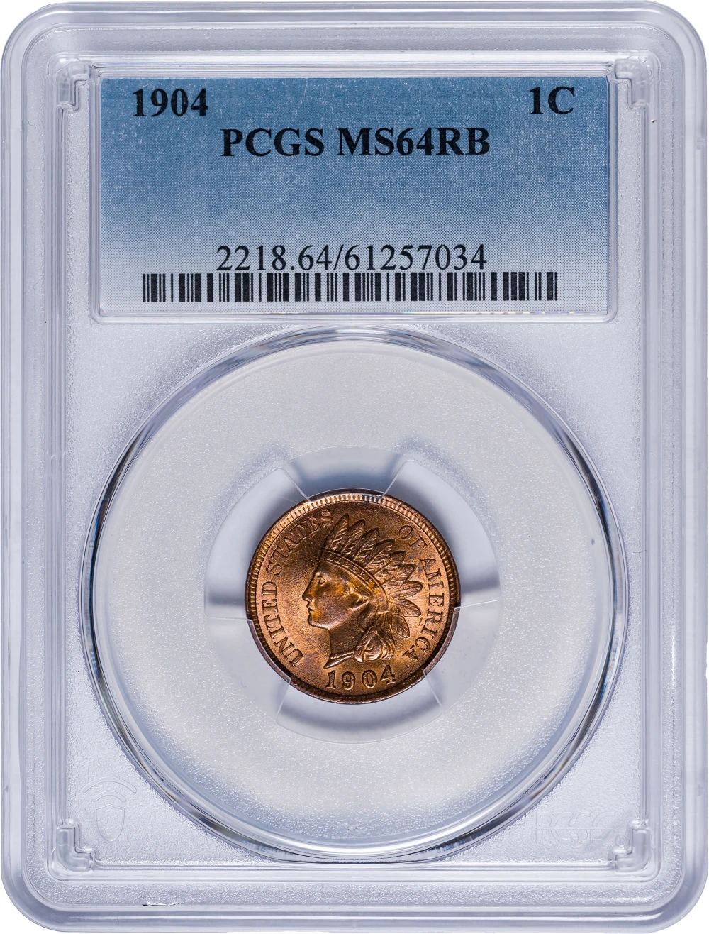 PCGS MS-64 RB 1904 Indian Cent