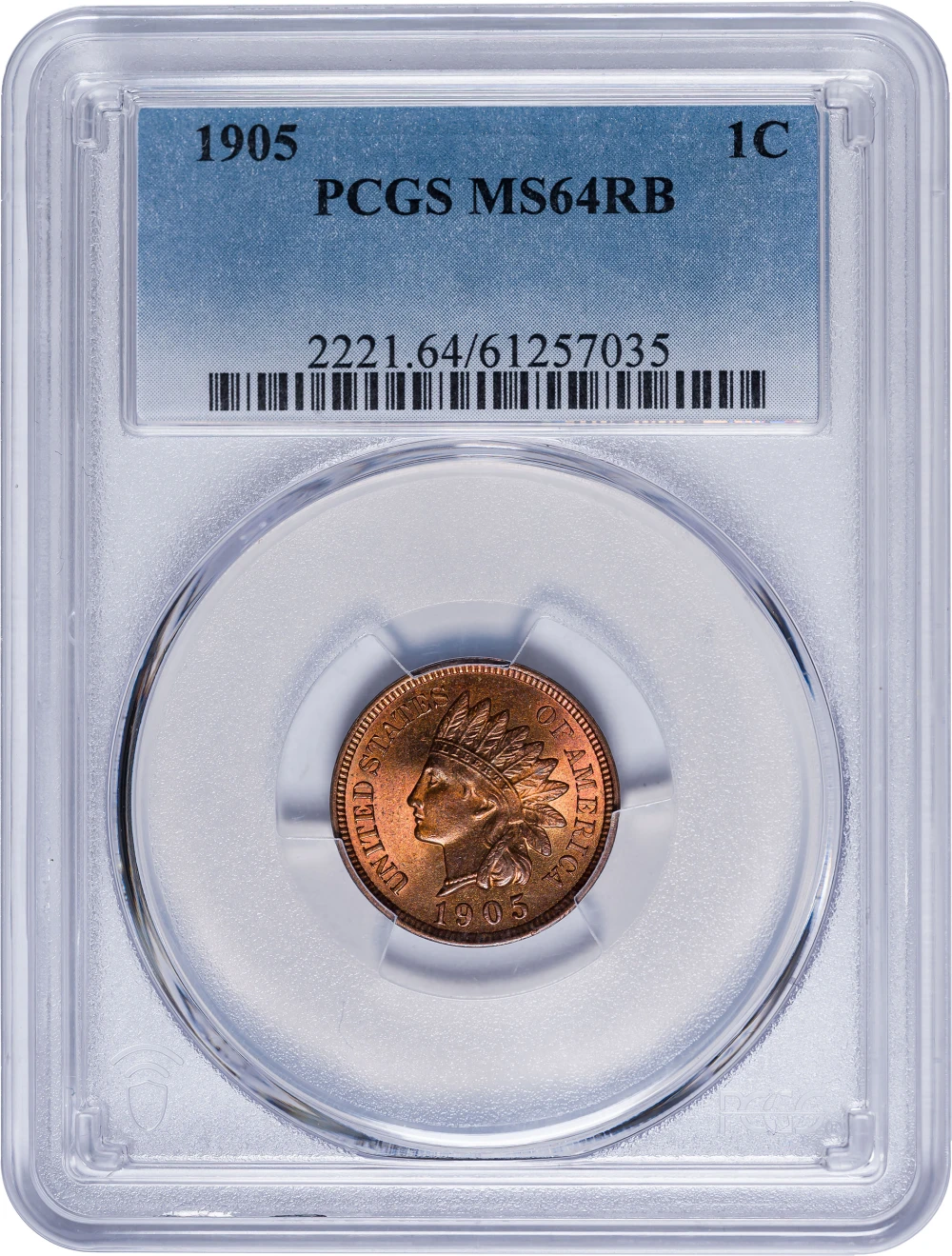 PCGS MS-64 RB 1905 Indian Cent