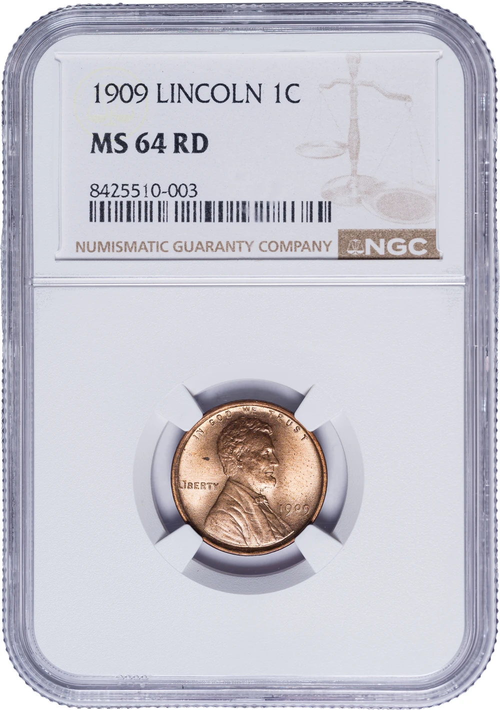 NGC MS-64 RD 1909 Lincoln Cent