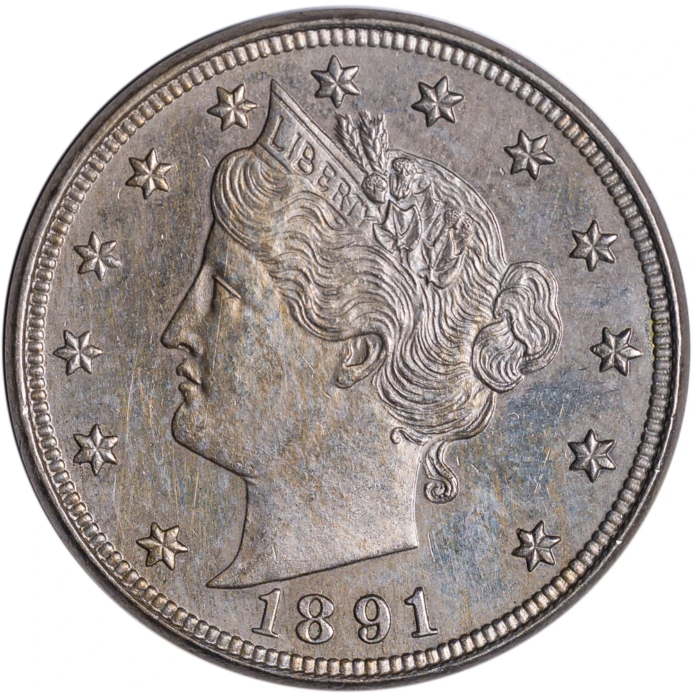 Proof-60+ 1891 Liberty Nickel