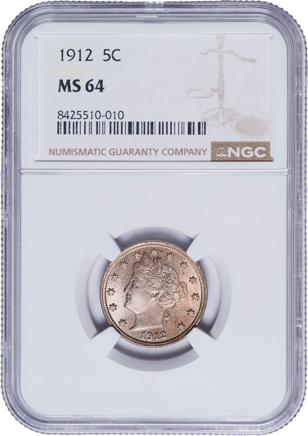 NGC MS-64 1912 Liberty Nickel