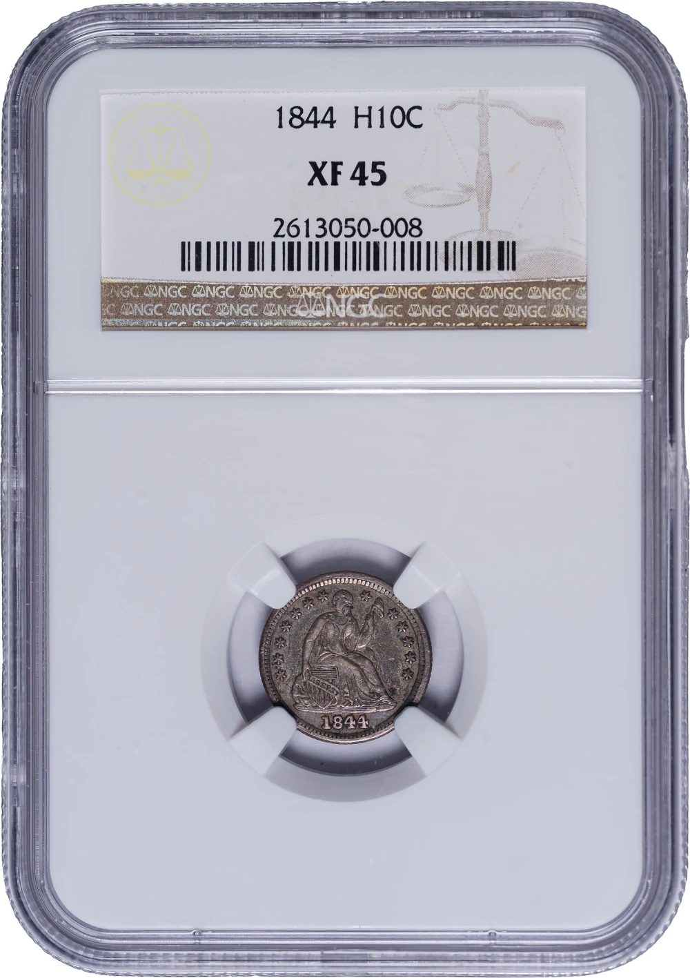 NGC EF-45 1844 Half Dime