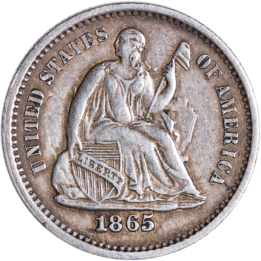 EF-45 1865-S Half Dime