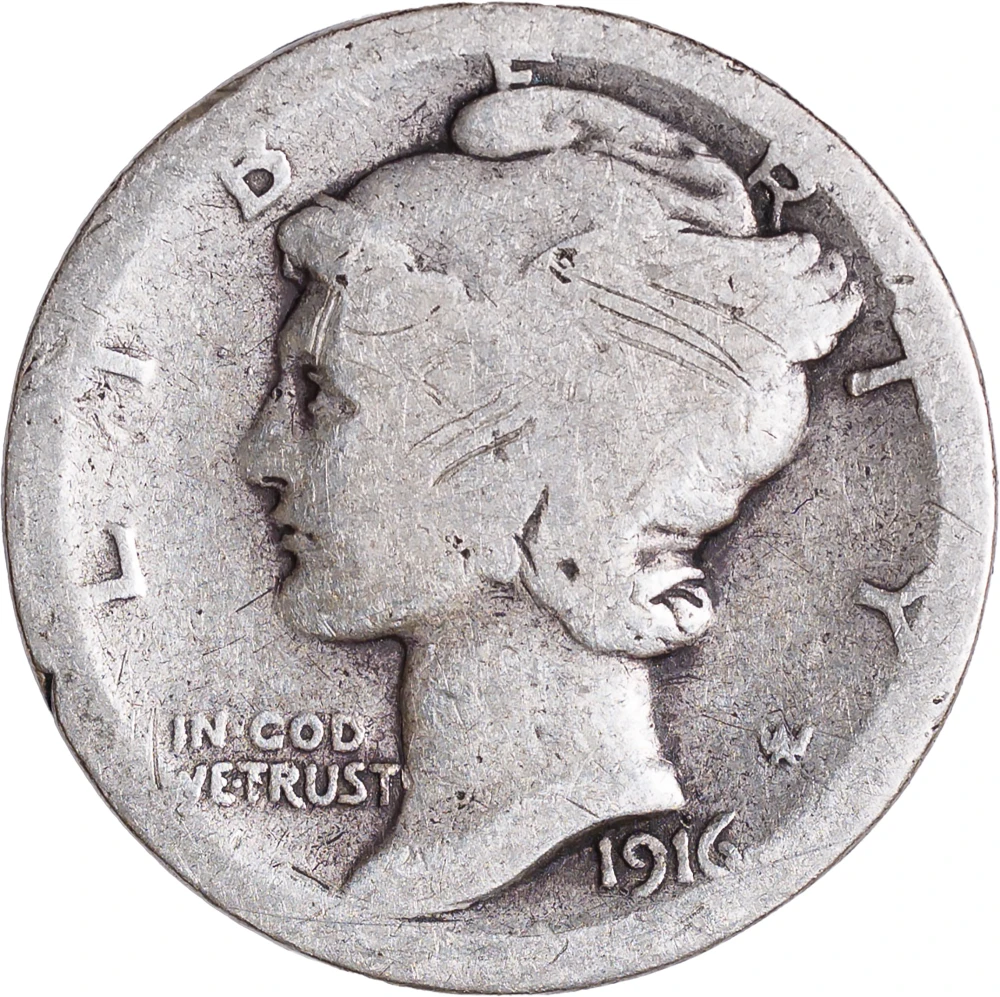 AG-3 1916-D Mercury Dime