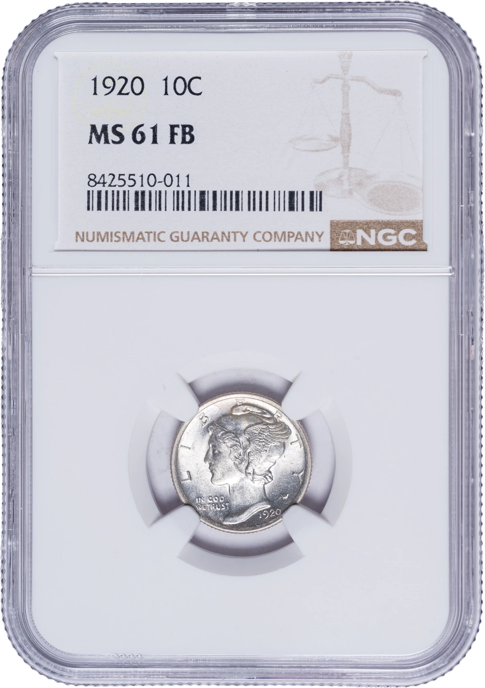 NGC MS-61 FB 1920 Dime
