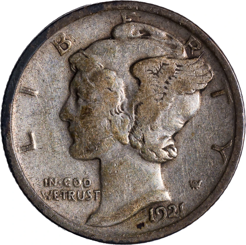 F-12 1921 Mercury Dime