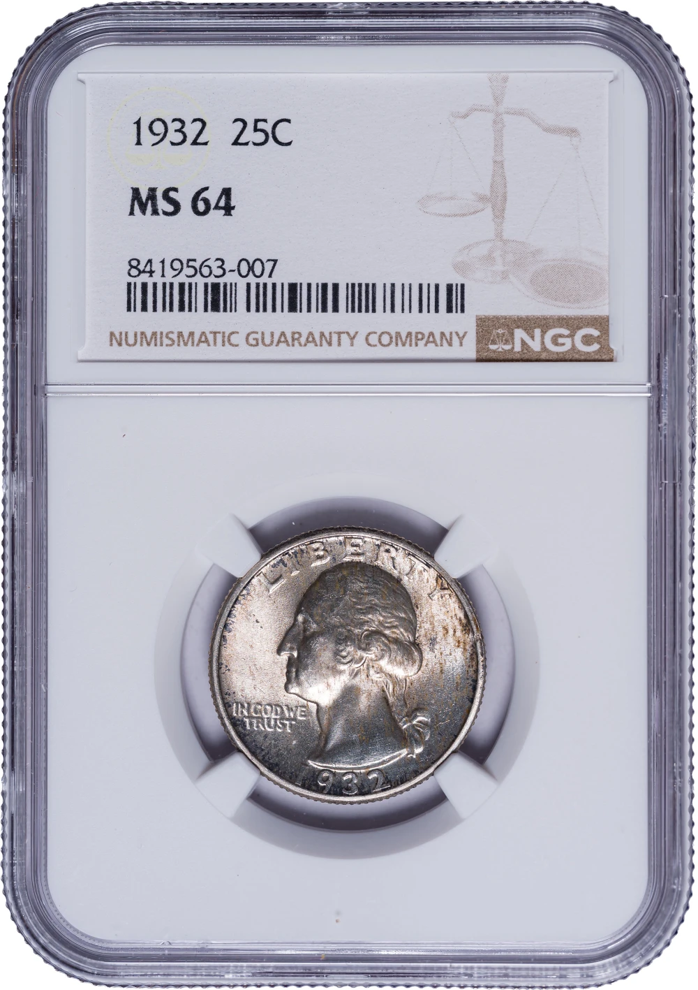 NGC MS-64 1932 Washington Quarter